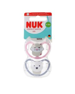 NUK Chupete Animales 18-36 meses 2 uds gato y pinguino