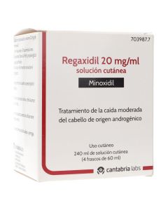 Regaxidil 20 mg/ml solución cutánea 4 frascos 60 ml