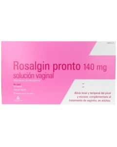 Rosalgin pronto 140 mg solución vaginal 5 envases unidosis 140 ml