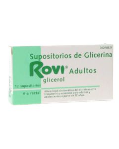 Supositorios de glicerina rovi adultos 2,25 g 12 supositorios