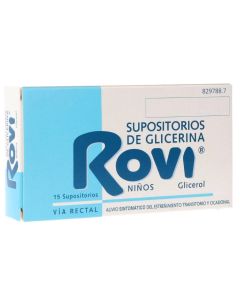 Supositorios de glicerina rovi niños 1,44 g 15 supositorios
