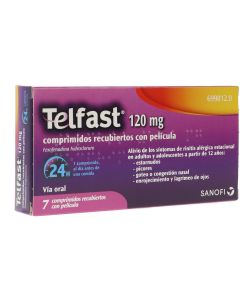 TELFAST 120 mg COMPRIMIDOS RECUBIERTOS CON PELICULA, 7 comprimidos