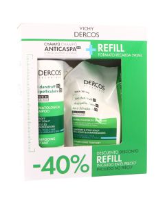 Vichy Dercos Champú Anticaspa DS 390 ml + Recarga de 500 ml