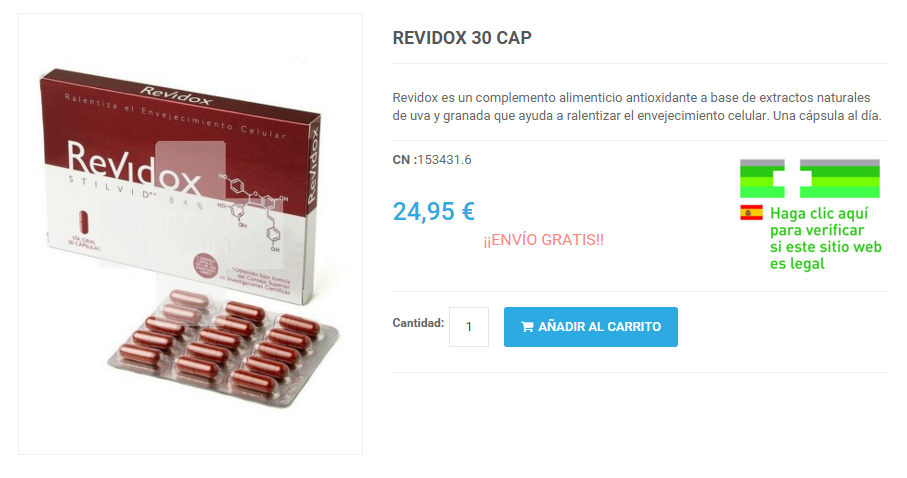 Comprar Revidox Online. 30 cápsulas